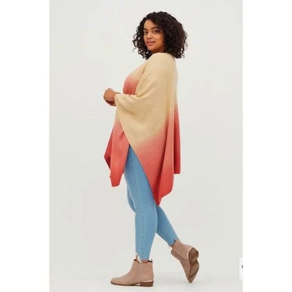 Torrid Dip Dye Ruana Knit Sweater - NWT - One Size Fits Most - Picture 5 of 9